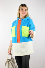 NEON RENKLİ DETAYLI POLAR SWEATSHİRT