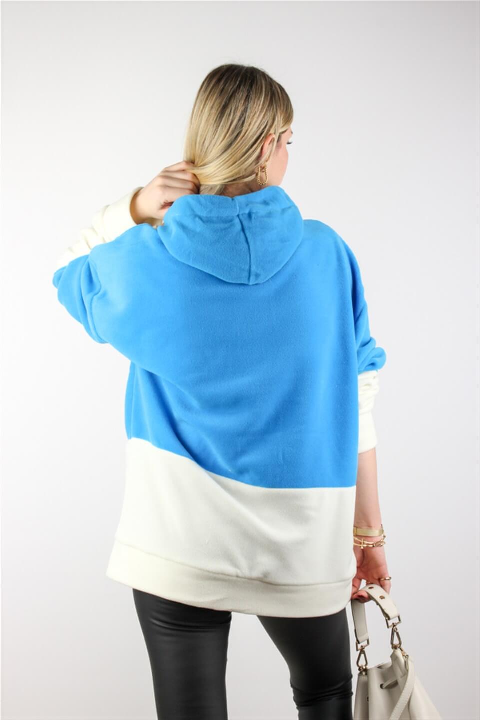 NEON RENKLİ DETAYLI POLAR SWEATSHİRT