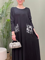 ORGANİK PAMUK CEP DESENLİ SWEAT ELBİSE