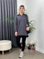 ORİJİNAL TASARIM YAN YIRTMAC TUNİK ANTRASİT
