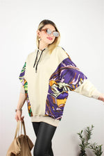 OVERSIZE MEÇLİ SWEATSHİRT BEJ