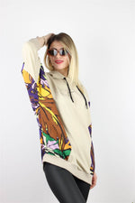 OVERSIZE MEÇLİ SWEATSHİRT BEJ