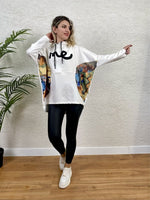 OVERSIZE MEÇLİ SWEATSHİRT BEYAZ