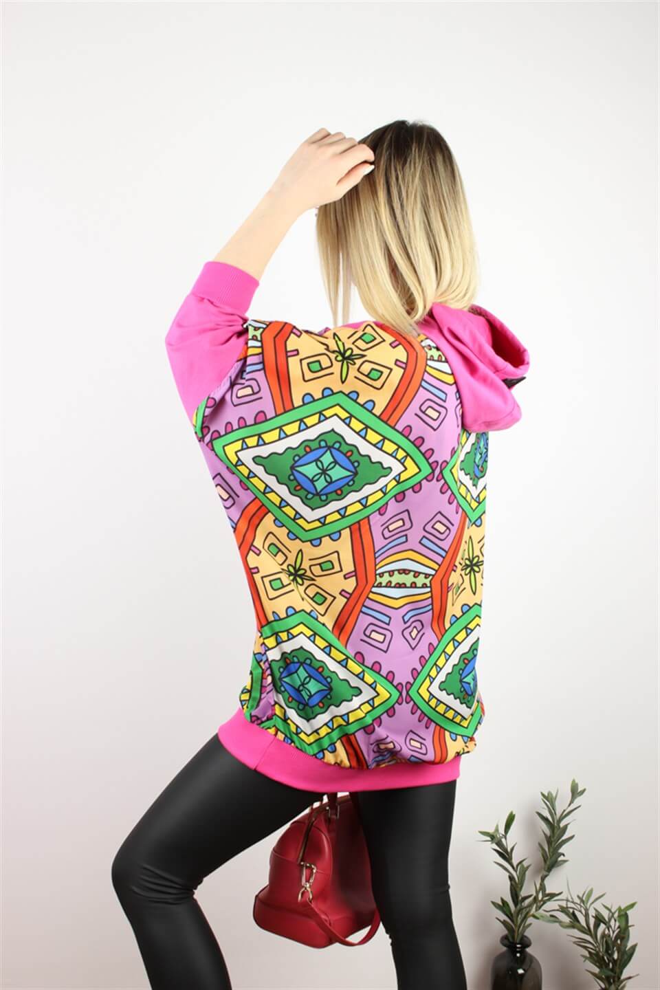 OVERSIZE MEÇLİ SWEATSHİRT PEMBE