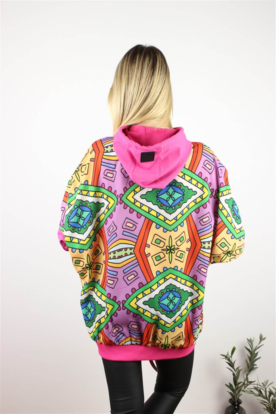 OVERSIZE MEÇLİ SWEATSHİRT PEMBE
