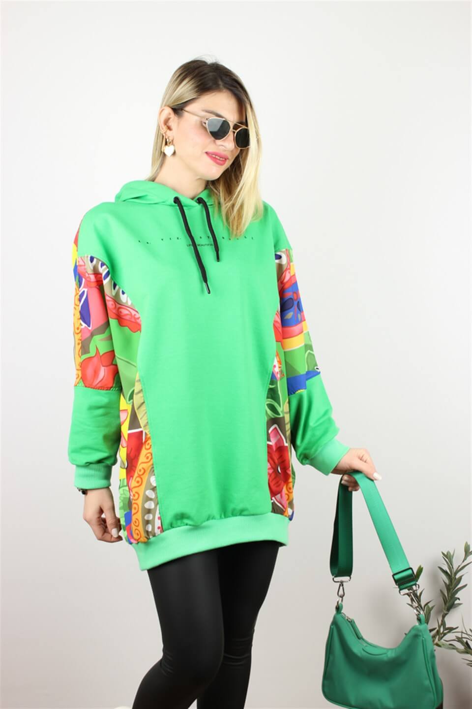 OVERSIZE MEÇLİ SWEATSHİRT YEŞİL