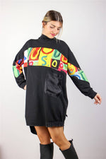 OVERSİZE SWEAT ELBİSE HARF DESENLİ