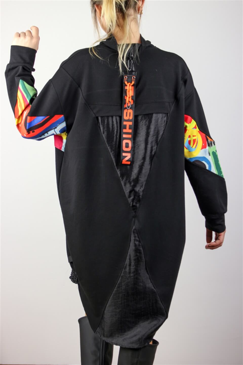 OVERSİZE SWEAT ELBİSE HARF DESENLİ