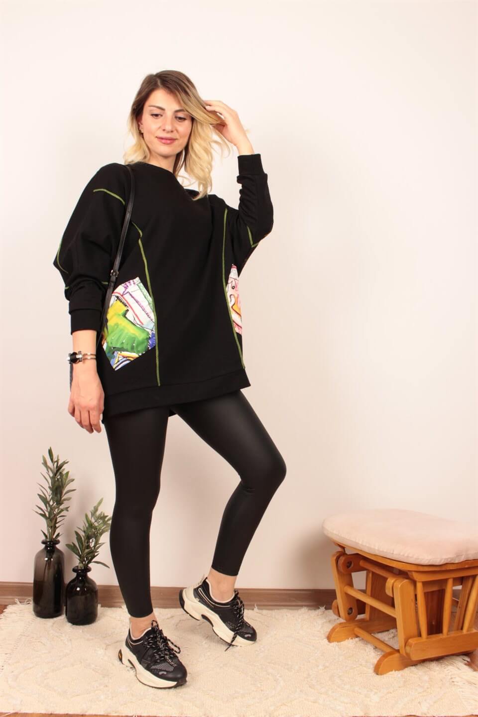 OVERSİZE SWEATSHİRT BASKILI ÖZEL KESİM