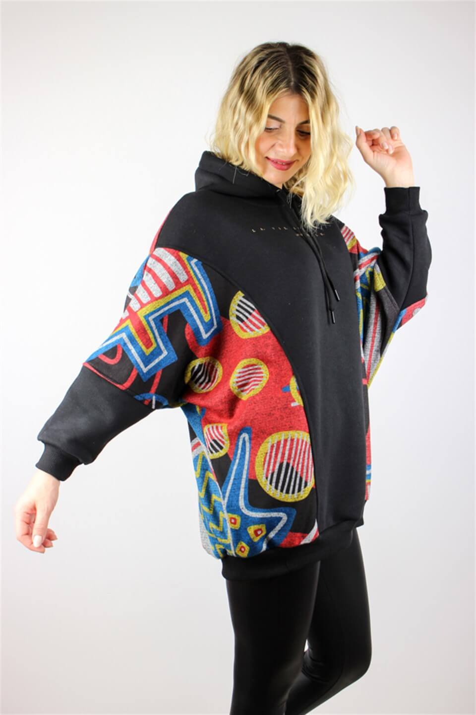 OVERSİZE ÜÇ İPLİK SWEATSHIRT BASKI MEÇLİ