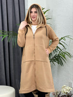 OVERSIZE UZUN SPOR KABAN ŞARDONLU VİZON
