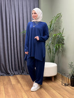 OYSHO %100 PAMUK İKİLİ TAKIM LACİVERT