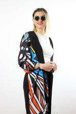 ÖZEL TASARIM KAFTAN MAVİ SİYAH DESEN