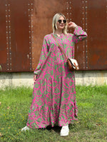 PAMUK VİSKON MOTİF DESEN ELBİSE MODEL 2