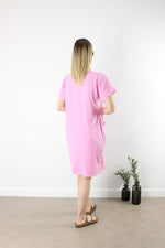 PAYET DETAYLI ESKİTME MODEL ELBİSE PEMBE