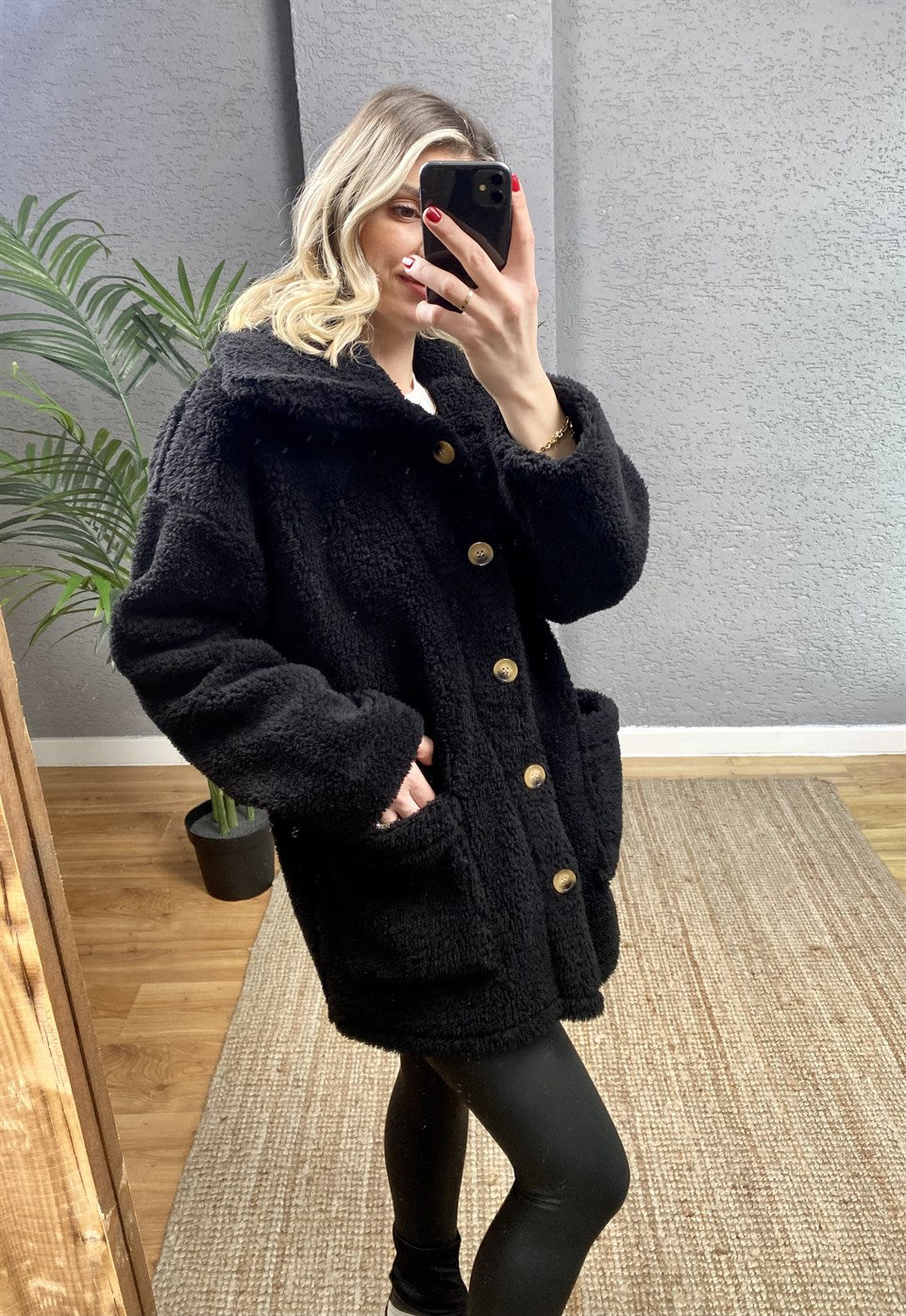PELUŞ TEDDY SİYAH MONT