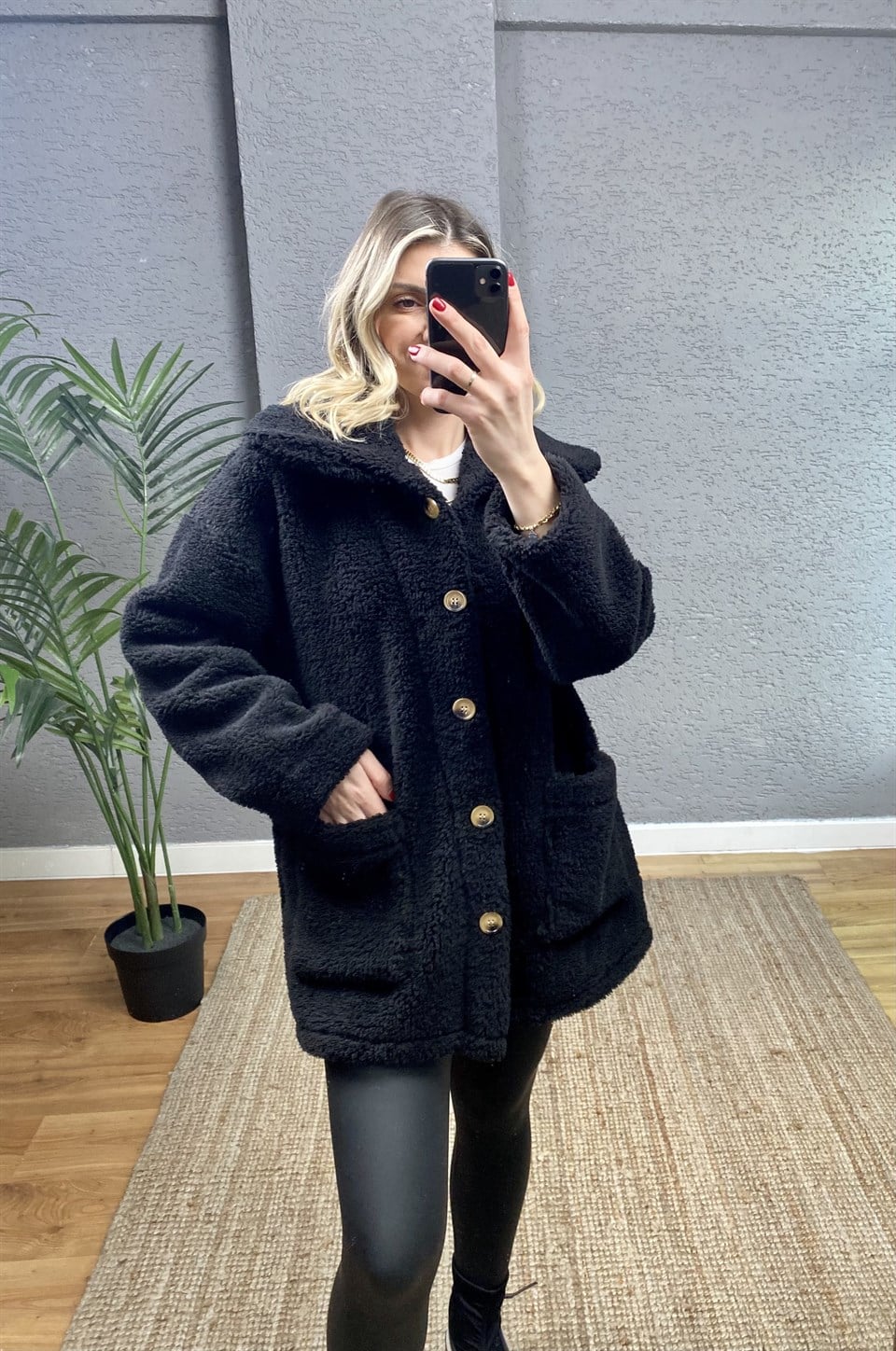 PELUŞ TEDDY SİYAH MONT