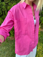 PEMBE KETEN GÖMLEK