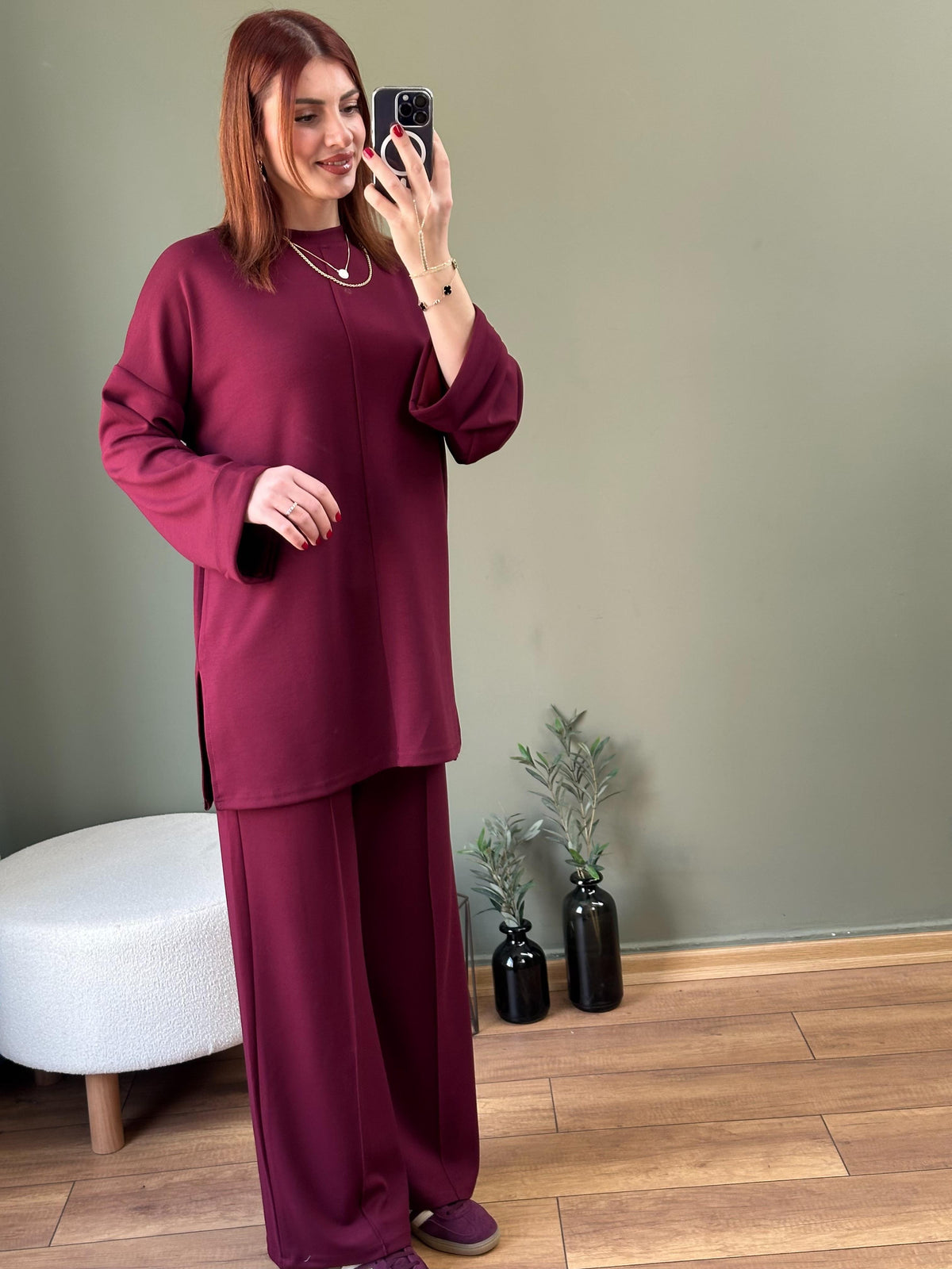 PREMİUM KALİTE MODAL KUMAŞ TAKIM BORDO