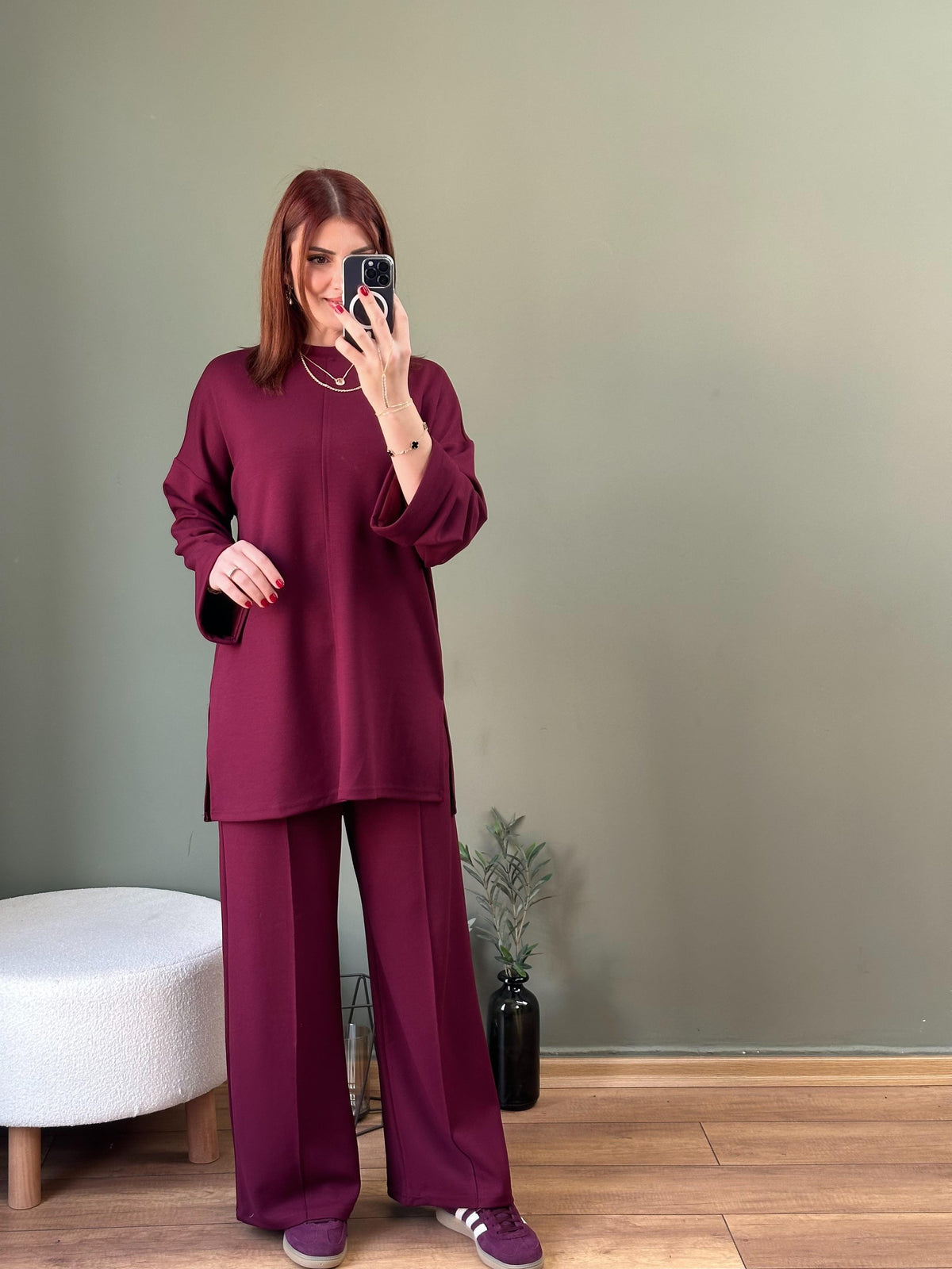 PREMİUM KALİTE MODAL KUMAŞ TAKIM BORDO