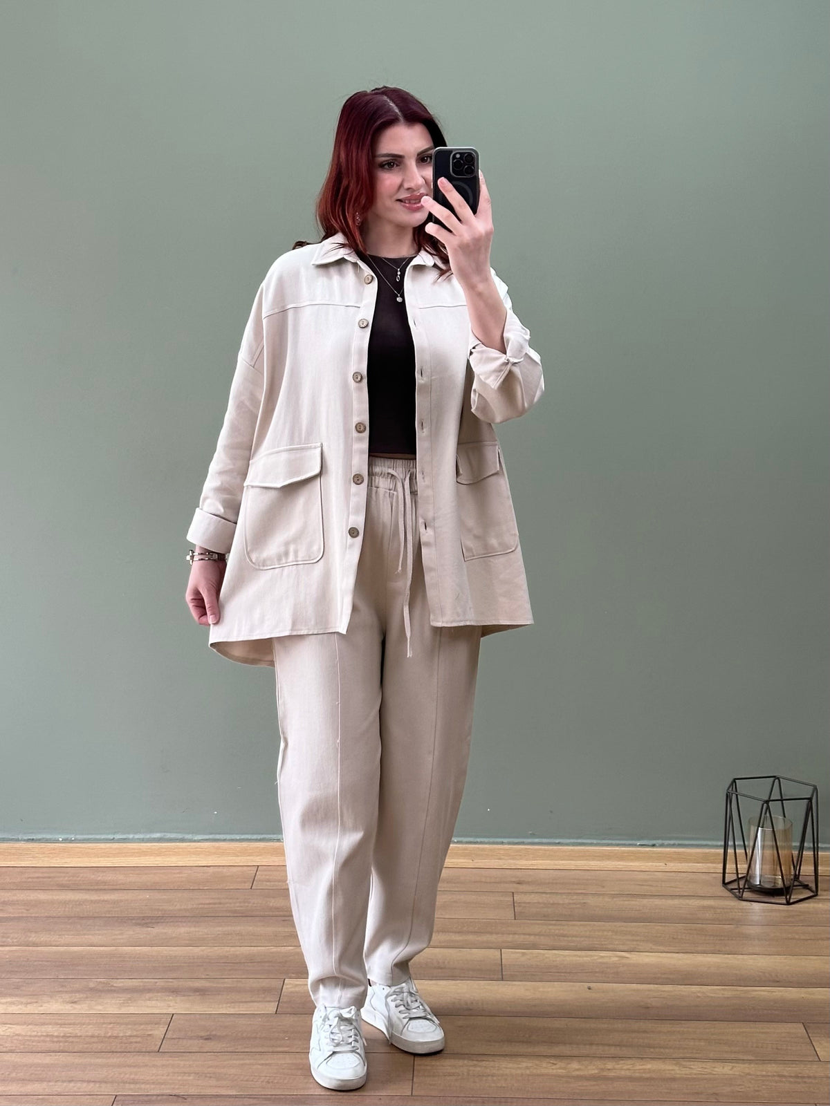 Premium seri %100 Pamuk Gabardin İkili Takım Taş
