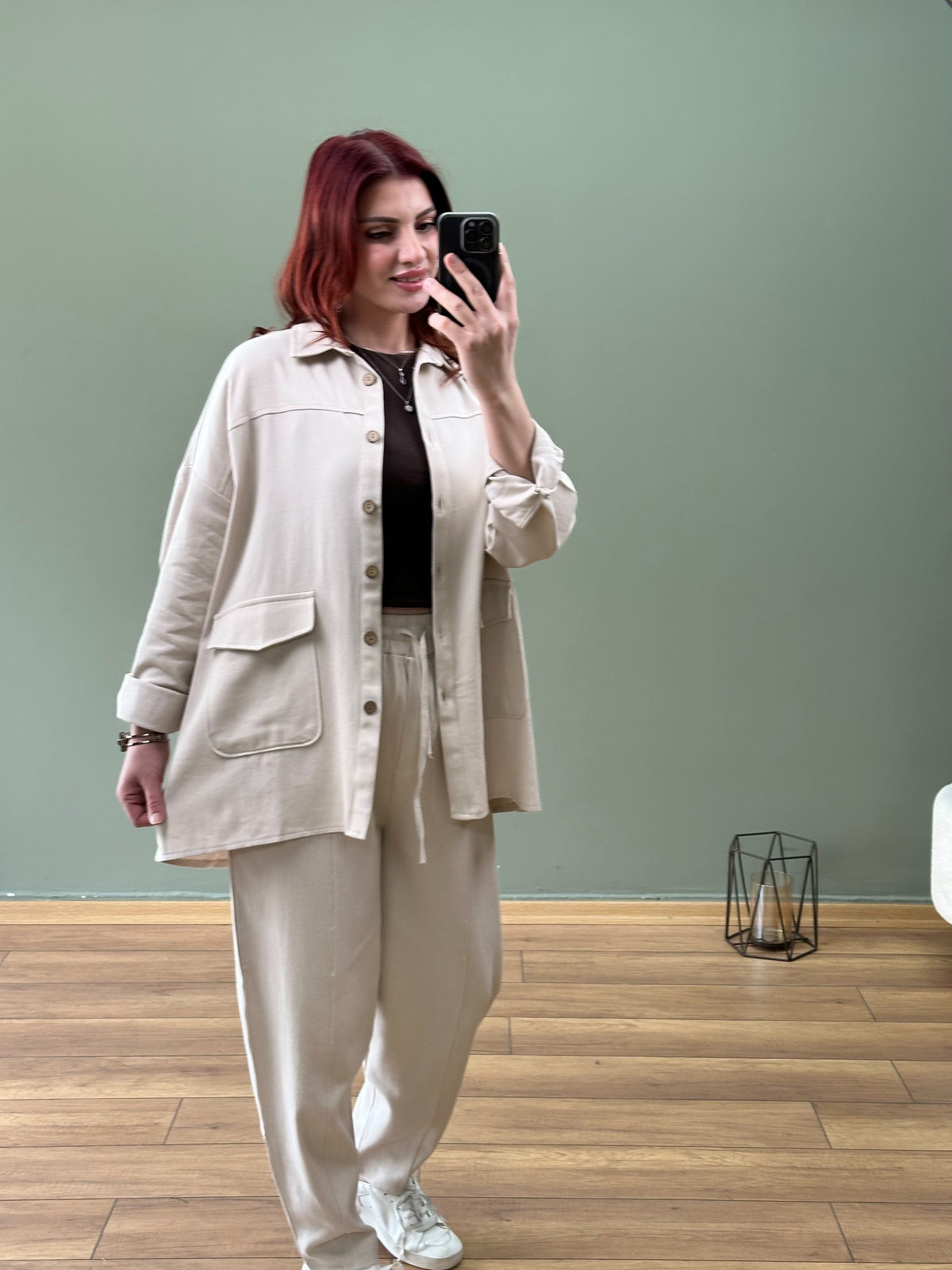 Premium seri %100 Pamuk Gabardin İkili Takım Taş