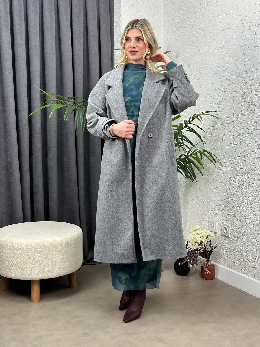 PREMIUM SERI MARKA KAŞE KABAN GRİ