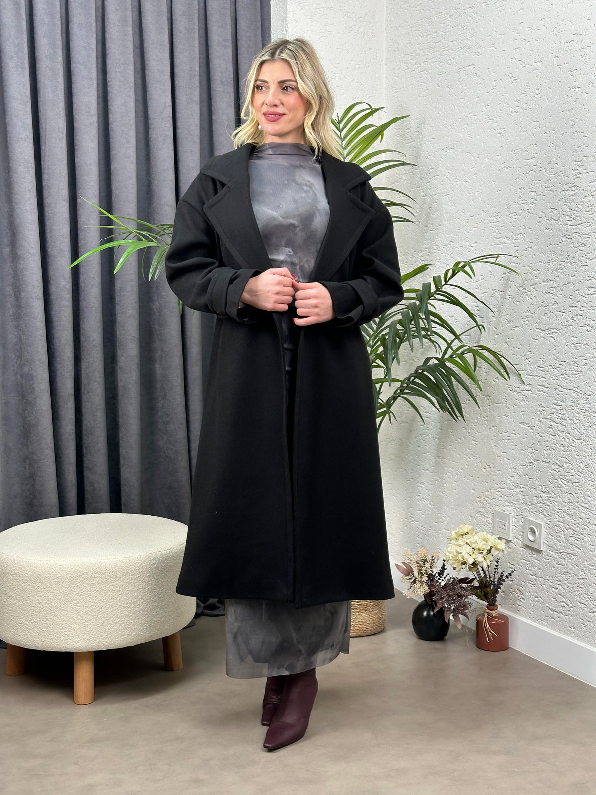 PREMIUM SERI MARKA KAŞE KABAN SİYAH