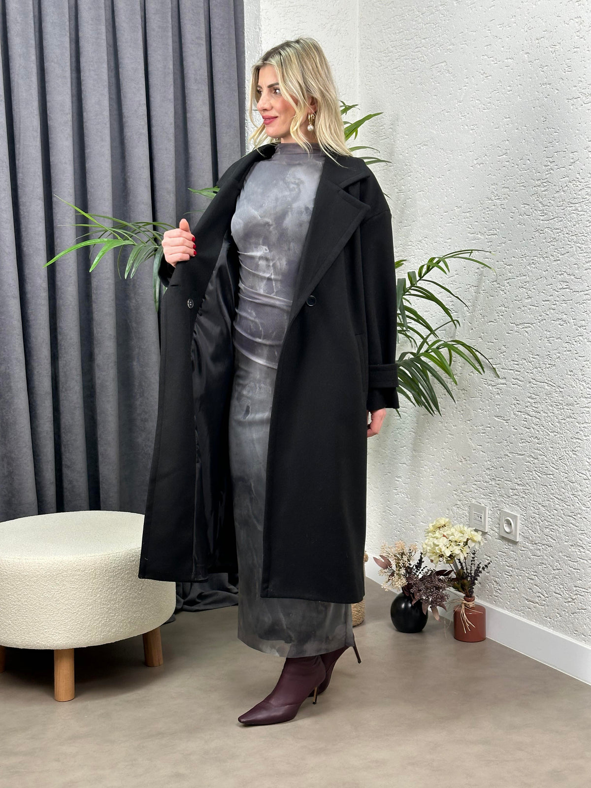 PREMIUM SERI MARKA KAŞE KABAN SİYAH