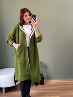 PREMİUM SERİ ÖZEL TASARIM FERMUAR KPÜŞONLU SWEAT YEŞİL