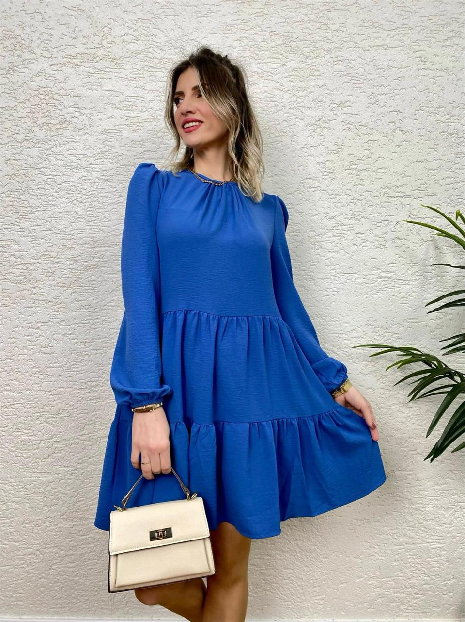 PRENSES KOL VOLANLI AEROBİN ELBİSE SAKS