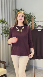 Ace | So Atelier Özel Üretim Merserize Triko Basic Tunik Acı Kahve