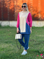 RENKLİ İKİLİ TAKIM SAKS VİZON