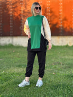 RENKLİ İKİLİ TAKIM SİYAH YEŞİL
