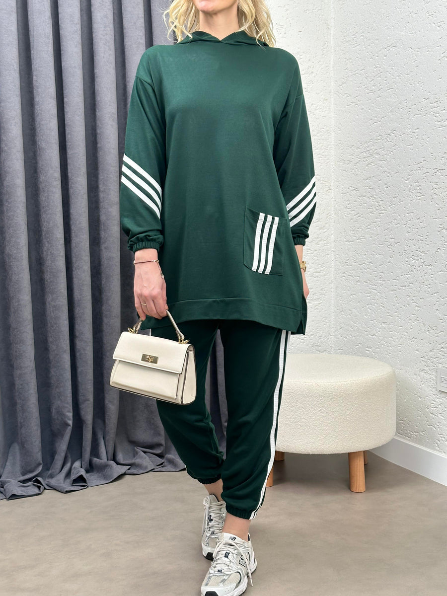 RİBANA ŞERİT EŞOFMAN TAKIMI ZÜMRÜT
