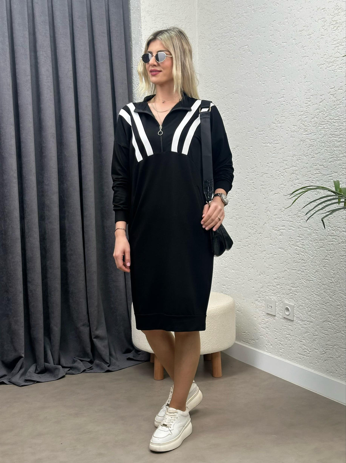RİBANA ŞERİTLİ SWEAT ELBİSE