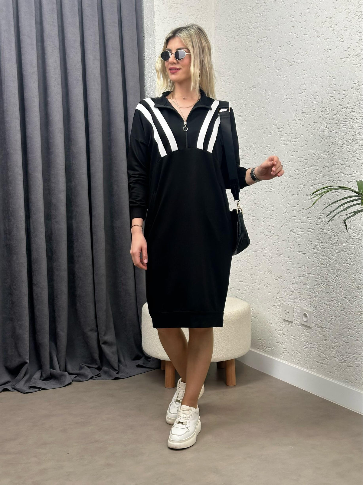 RİBANA ŞERİTLİ SWEAT ELBİSE