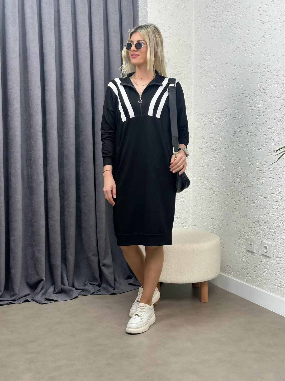RİBANA ŞERİTLİ SWEAT ELBİSE