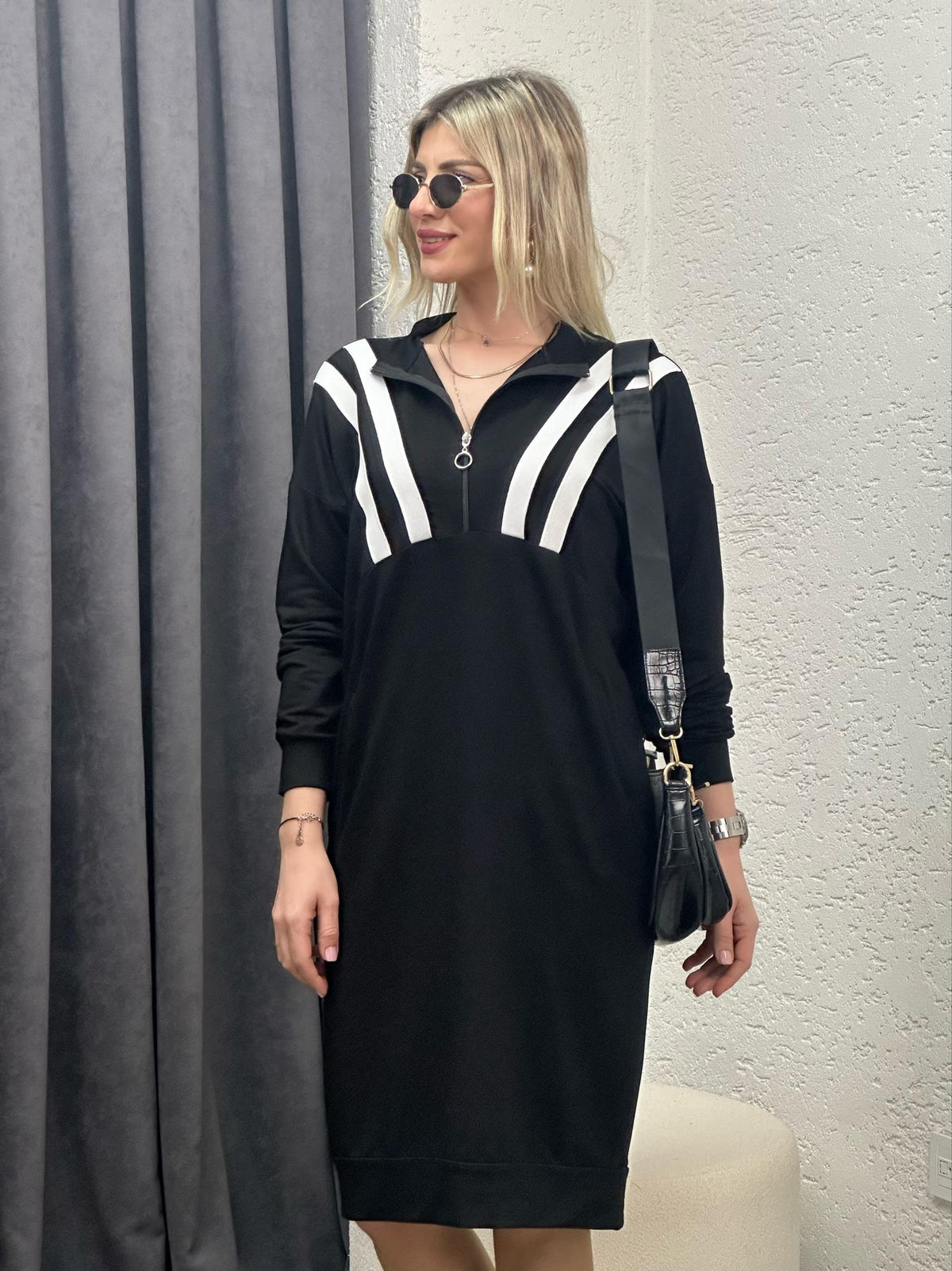 RİBANA ŞERİTLİ SWEAT ELBİSE