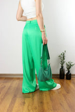 SATEN YEŞİL PANTOLON
