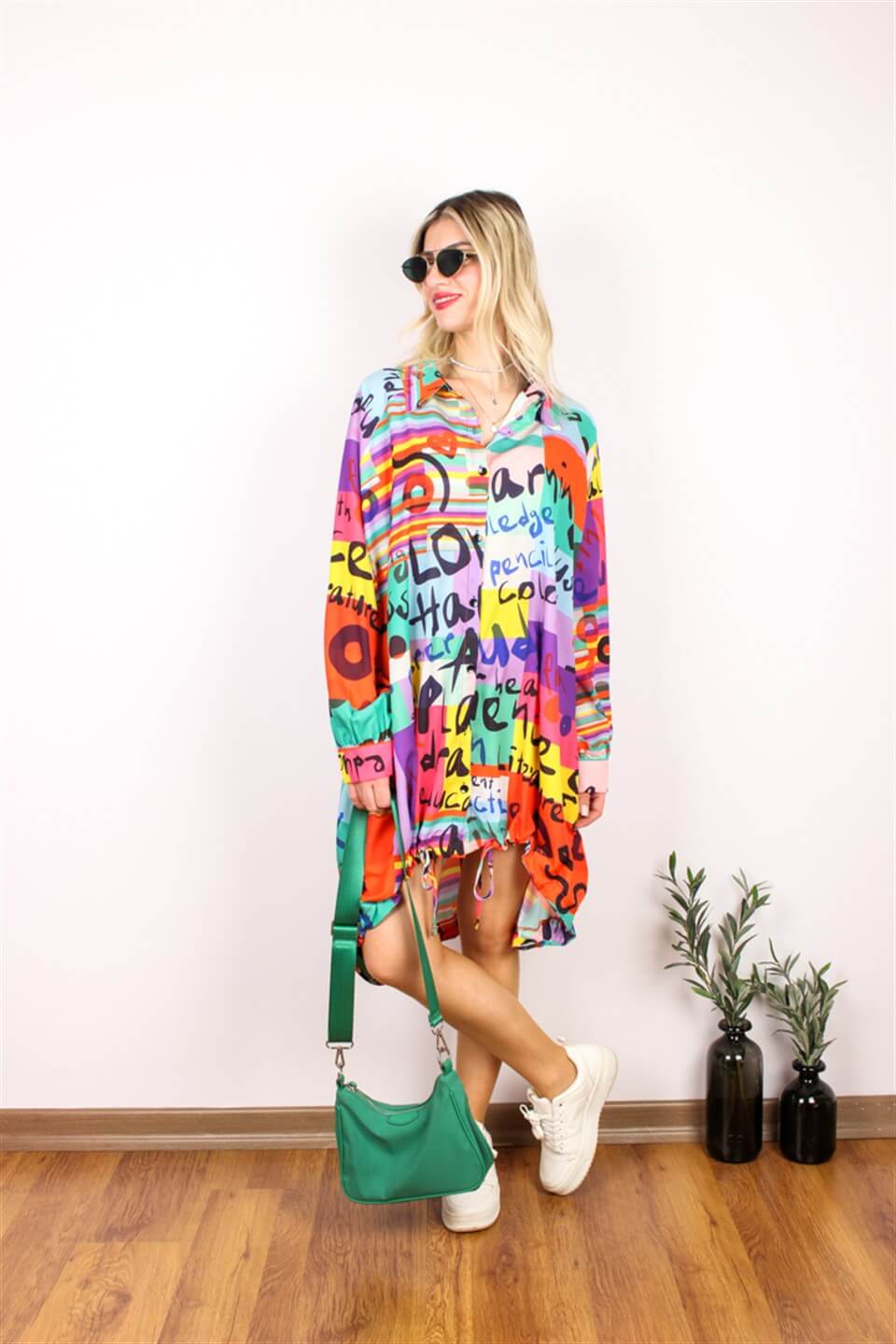 SEZON GÖMLEK ELBİSE POP ART