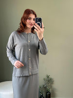 SOĞUK İPLİK MERSERİZE İKİLİ ETEKLİ TAKIM GRİ