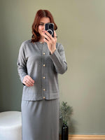SOĞUK İPLİK MERSERİZE İKİLİ ETEKLİ TAKIM GRİ