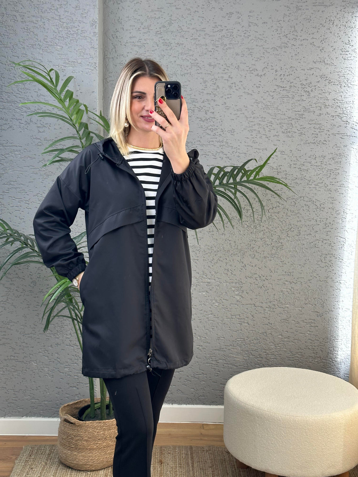 SPOR TRENÇKOT SİYAH