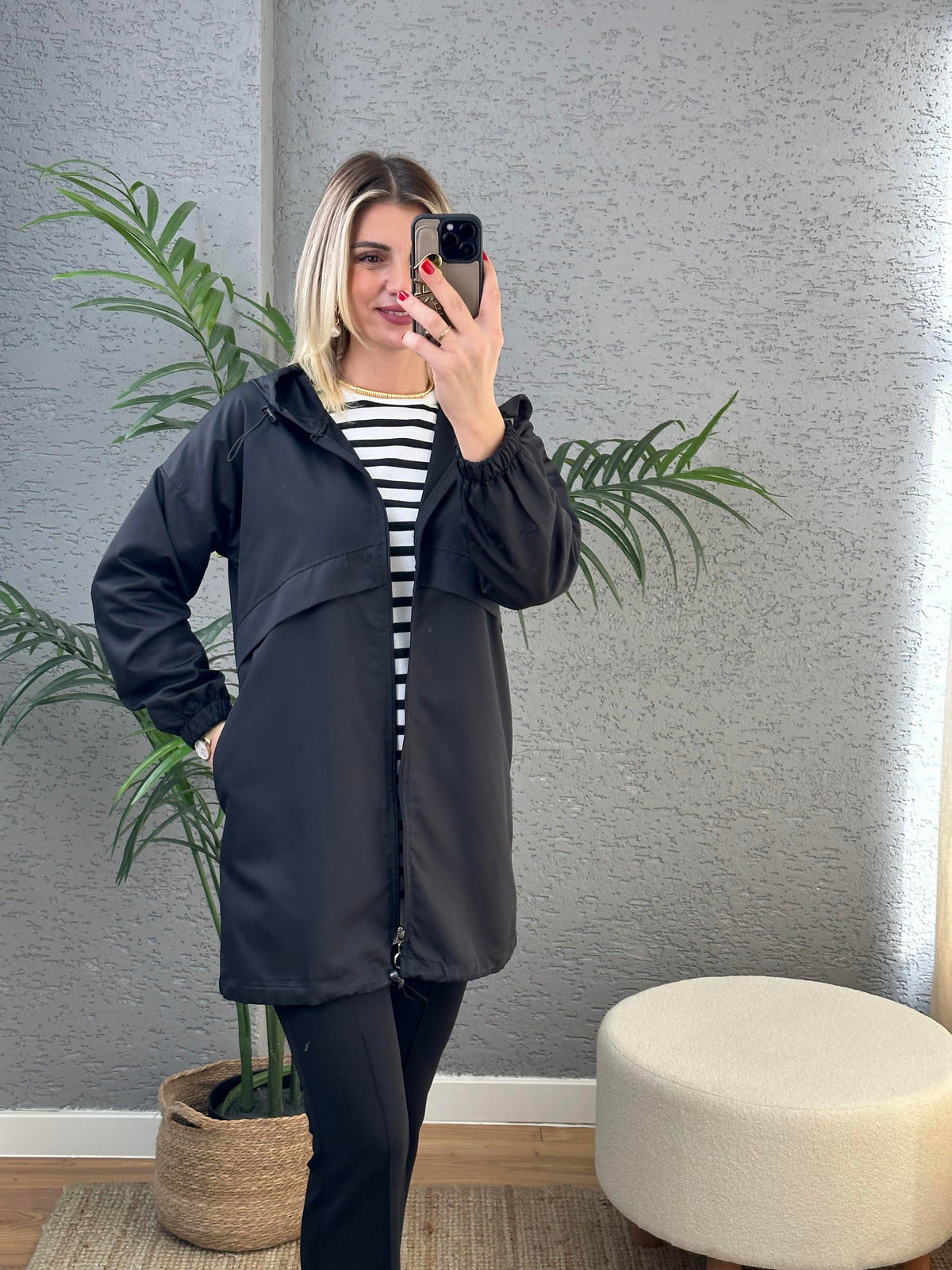 SPOR TRENÇKOT SİYAH