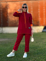 STİL ARMALI İKİLİ TAKIM BORDO