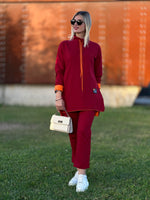 STİL ARMALI İKİLİ TAKIM BORDO