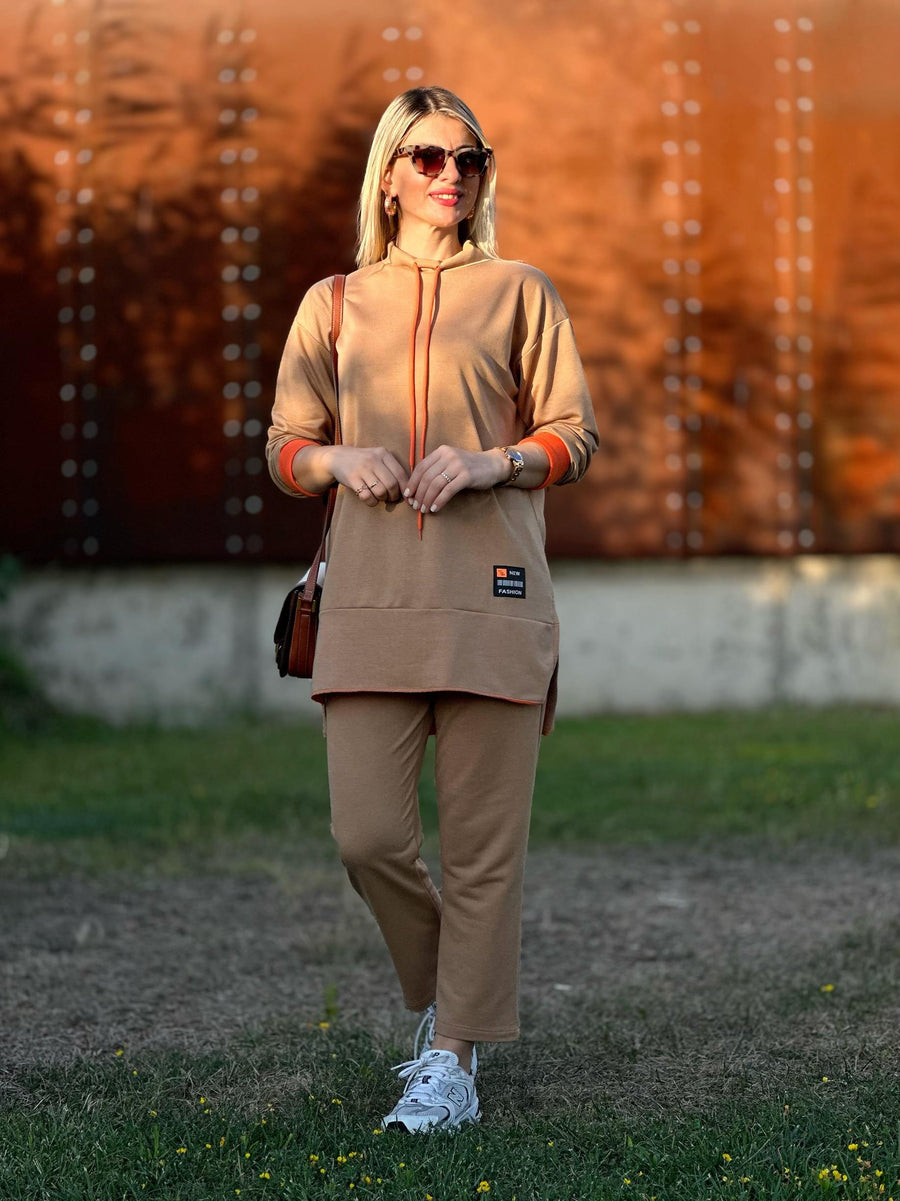 STİL ARMALI İKİLİ TAKIM KREM TURUNCU