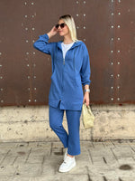 STİL FERMUARLI İKİLİ TAKIM MAVİ