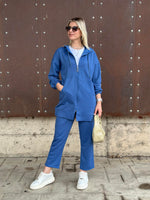 STİL FERMUARLI İKİLİ TAKIM MAVİ